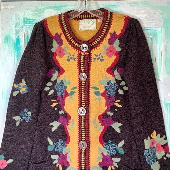 🌵Sparrow Anthropologie “Yellow Brick Road” Cardigan🌵 - Picture 2 of 11
